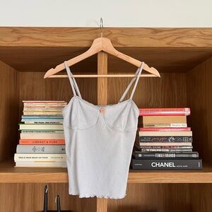 Free People FP Intimitately Baby blue pointelle tank